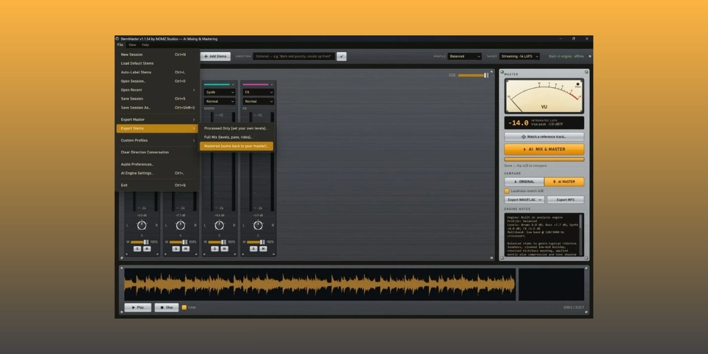 Get 15% OFF StemMaster automated mixing and mastering application