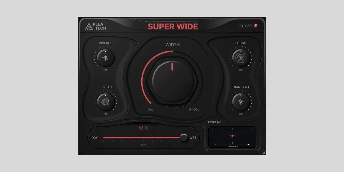 Plea Tech releases Super Wide, a FREE stereo widening plugin for Windows