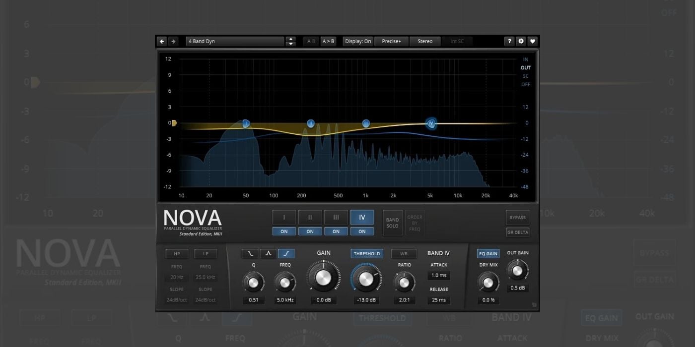 TDR Nova by Tokyo Dawn Labs, free dynamic equalizer interface