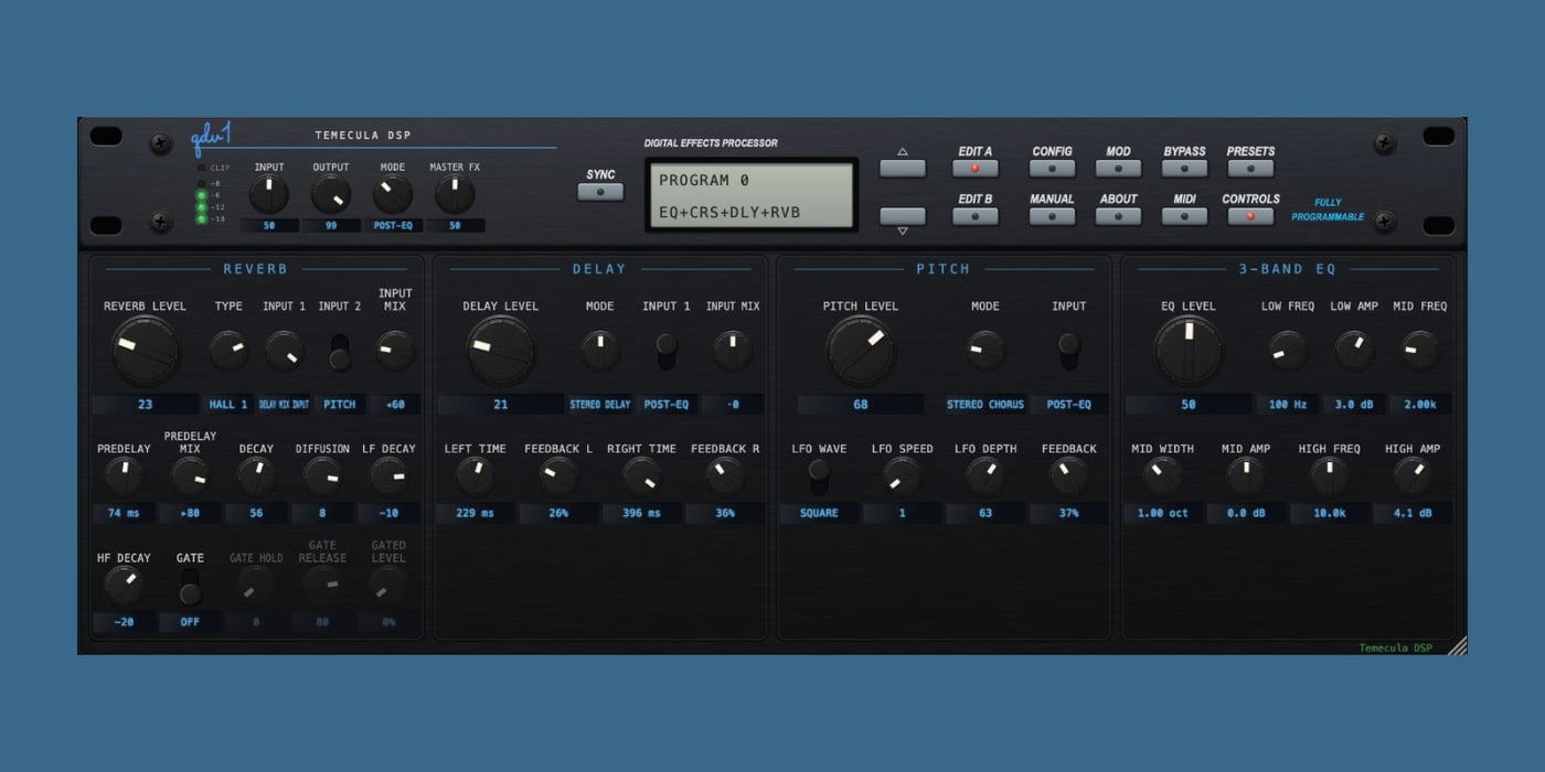 Temecula DSP releases QDV1 QuadraVerb emulation for 