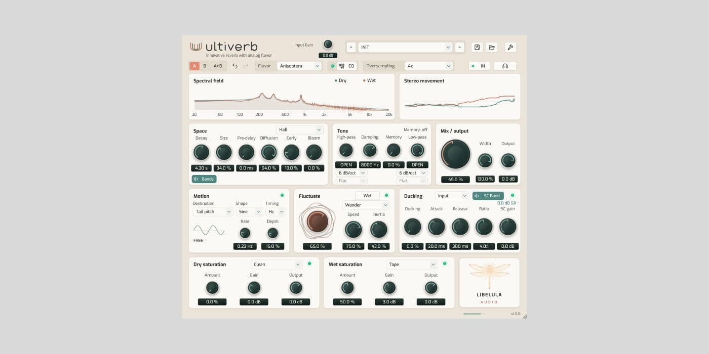 Libelula Audio releases Ultiverb, a feature-packed FREE reverb for Windows